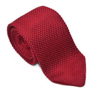 Elegant Burgundy Men Knit Tie