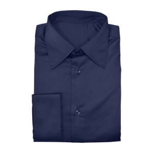 Navy Blue Stretch Cotton Custom Shirt