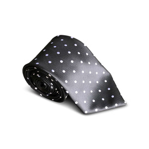 Black White Small Polkadot Tie