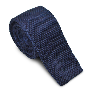 Navy Blue Knit Skinny Tie