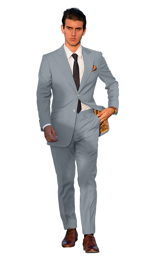 Light grey suit light online blue shirt