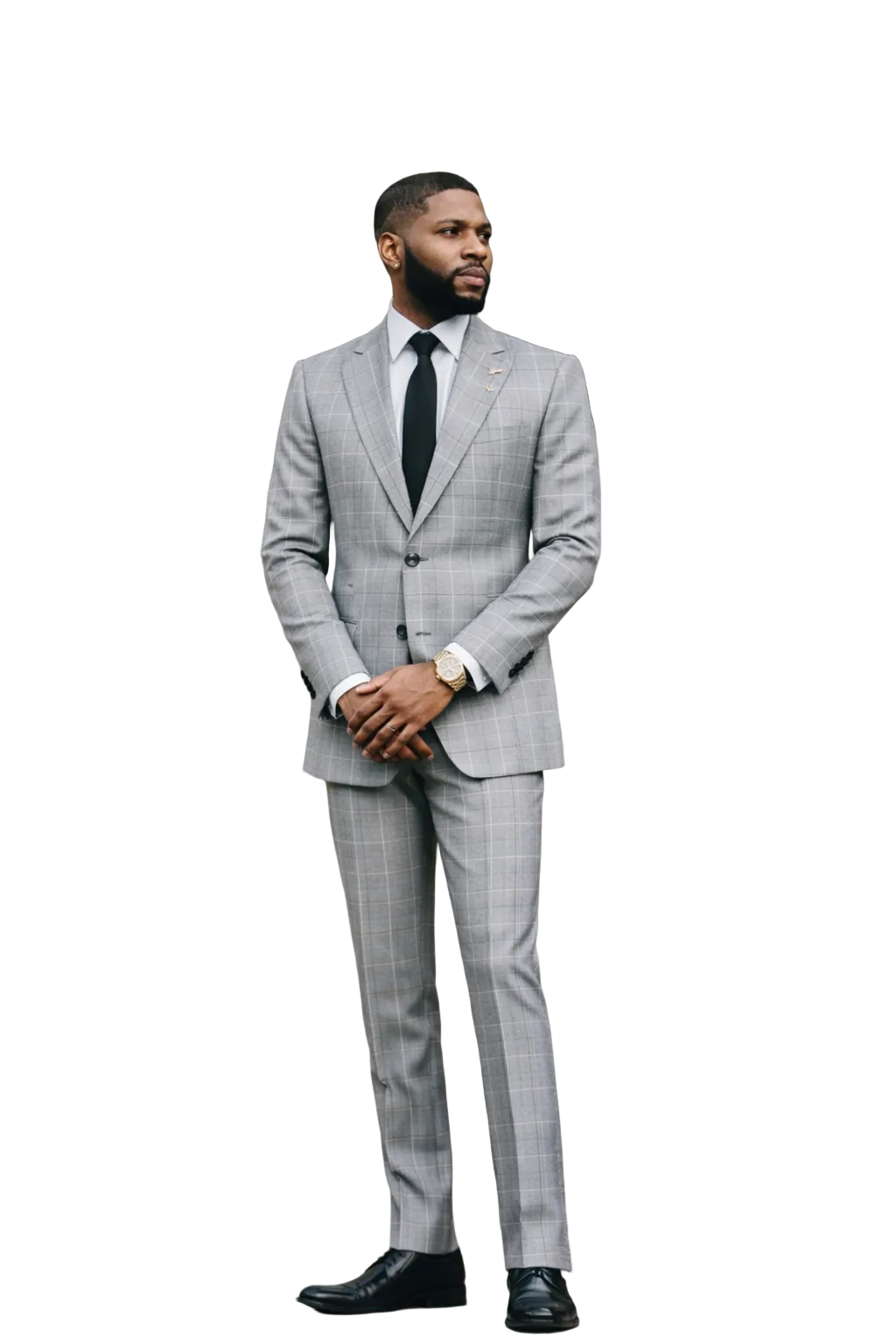 Light Grey/White Windowpane Check Suit