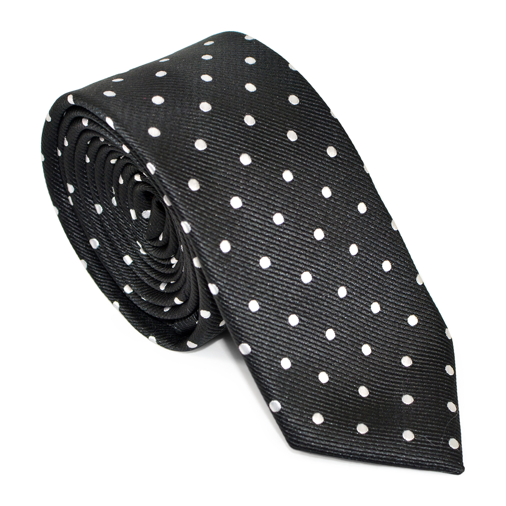 Black and White Elegant Dotted Tie