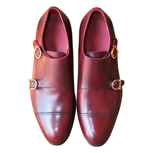 The Burgundy Double Monk Strap Custom Shoe