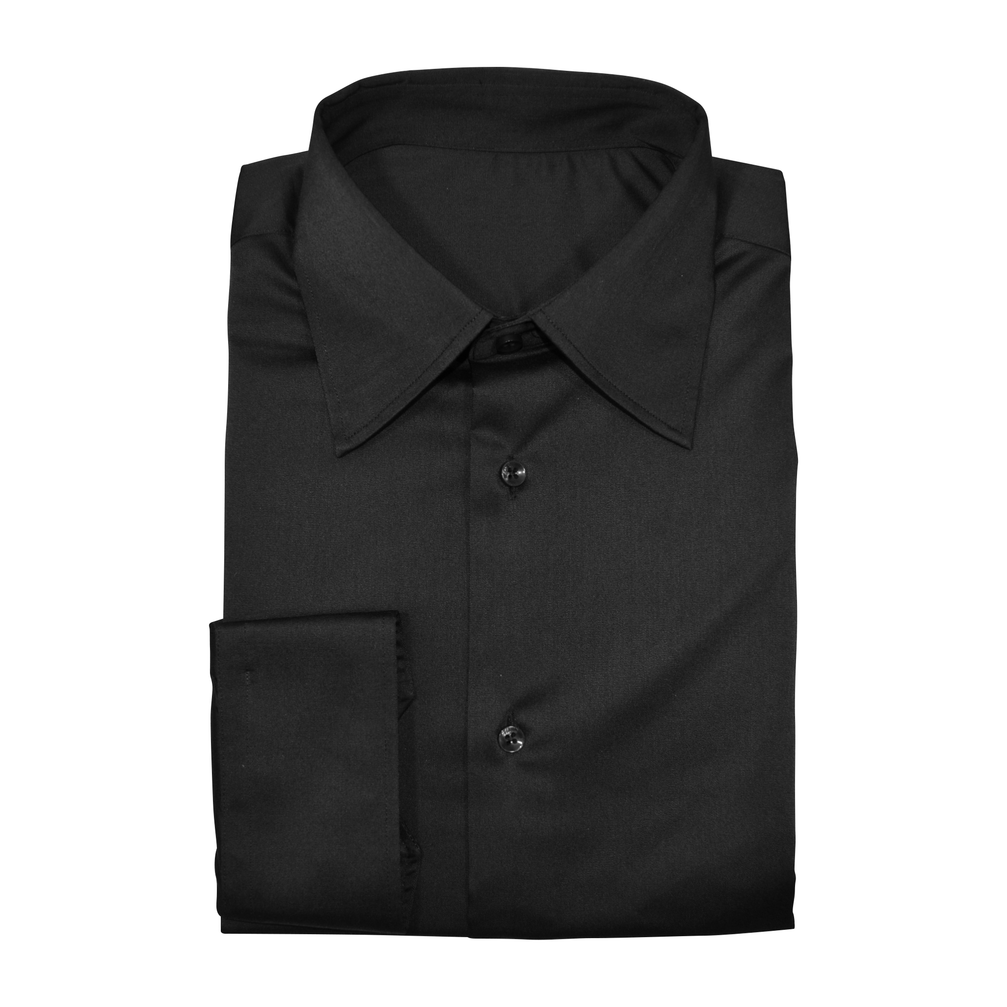 Black Stretch Cotton Custom Shirt