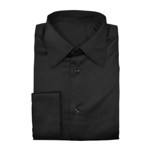Black Stretch Cotton Custom Shirt