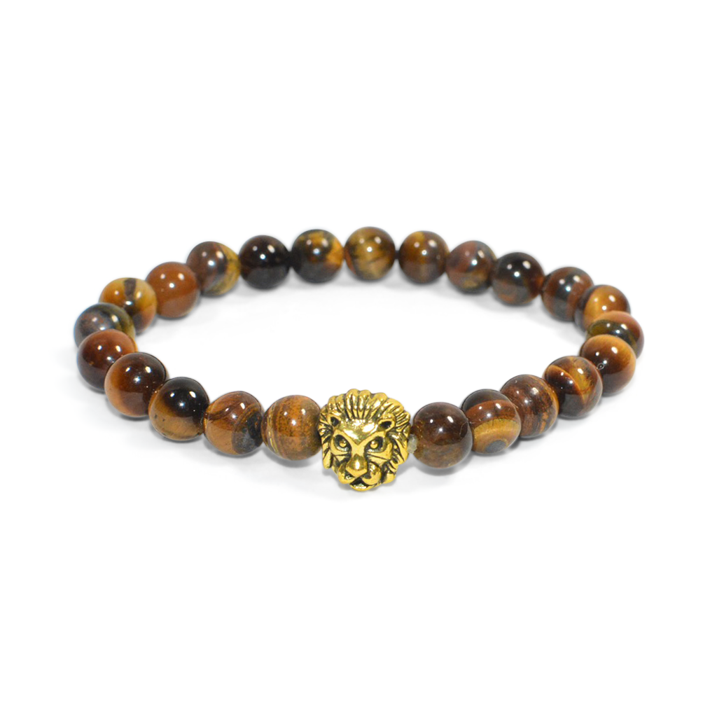 Gold Lion Brown Stone Bracelet