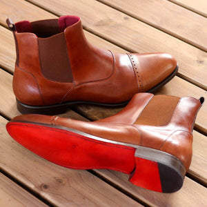 The New Age Brown Leather Custom Chelsea Boots
