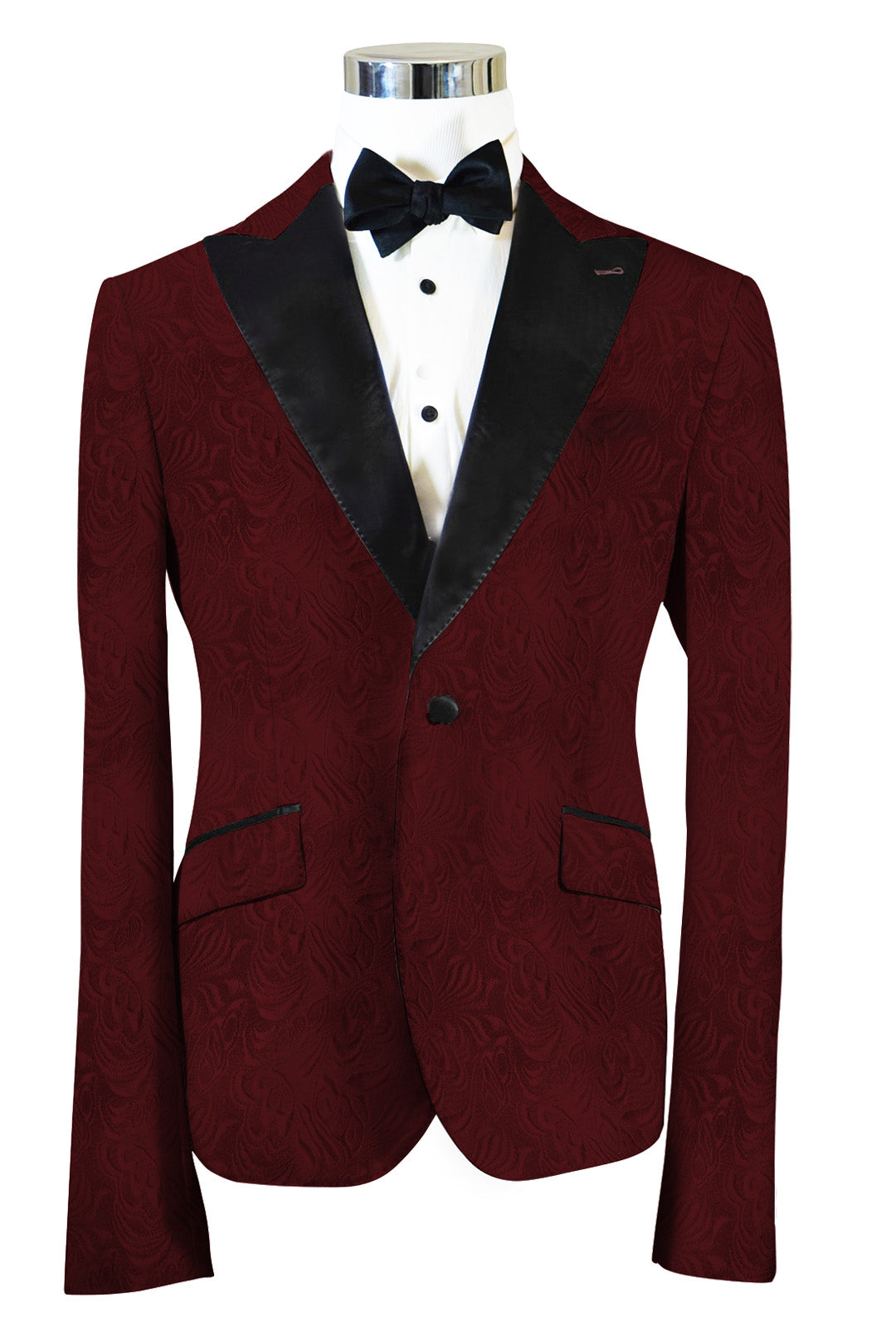 Burgundy paisley suit top jacket
