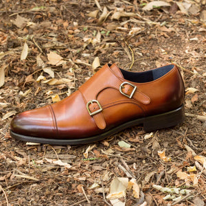 The Cognac Double Monk Custom Shoe