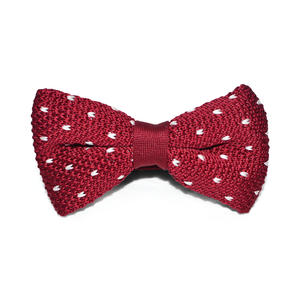 Classic Maroon Dotted Knit Bow Tie