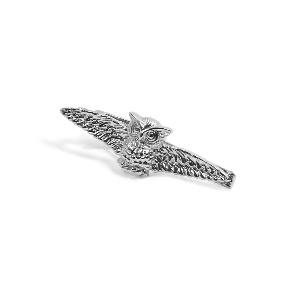 Silver Owl Tie Bar