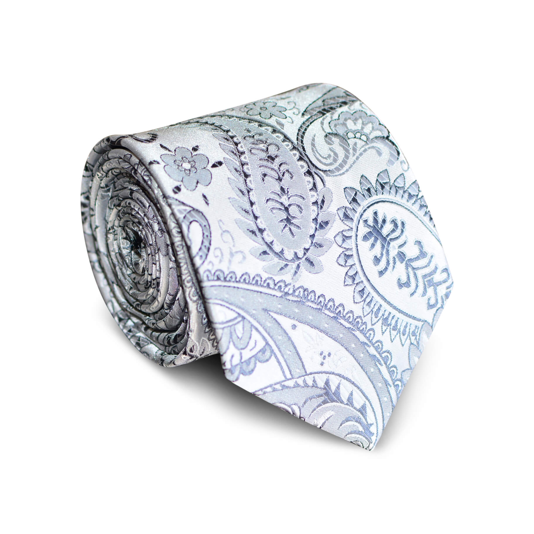 Moonlight Silver Paisley Tie