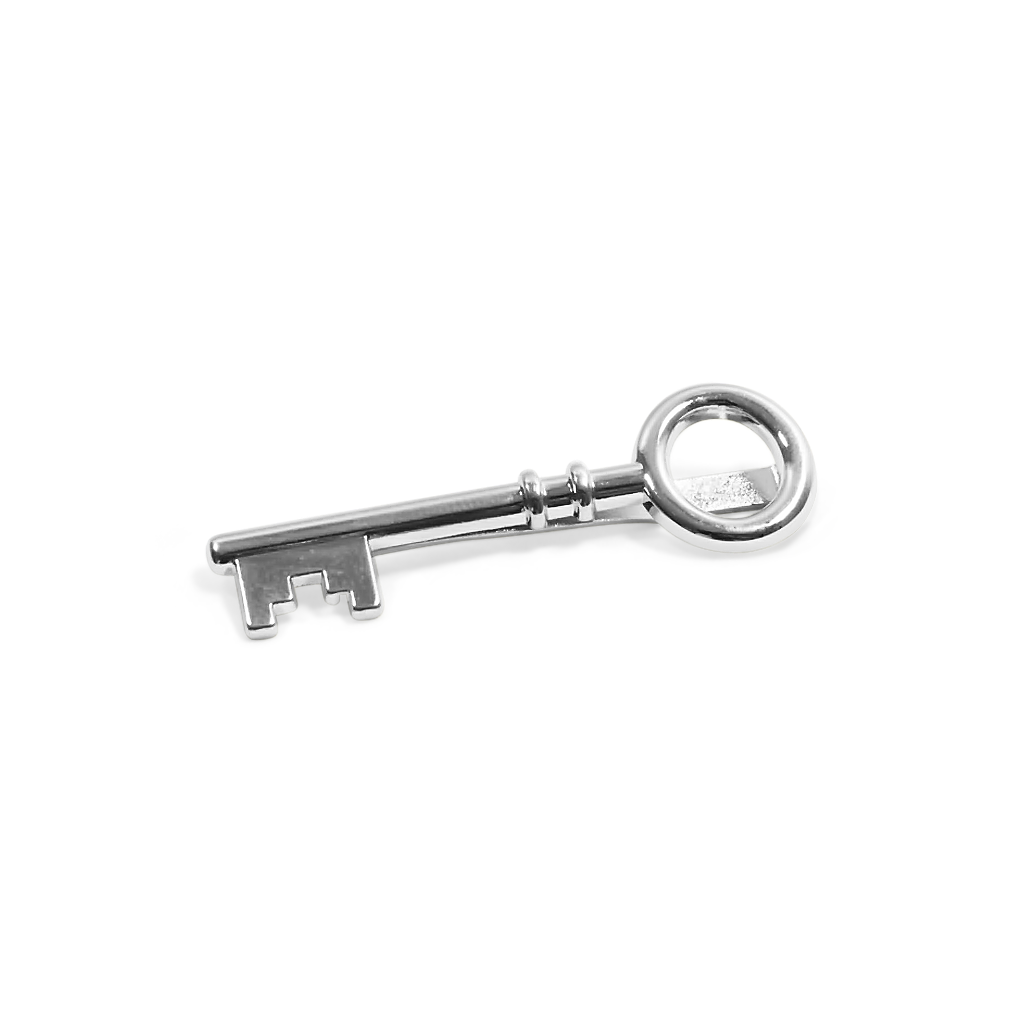 Silver Key Tie Bar
