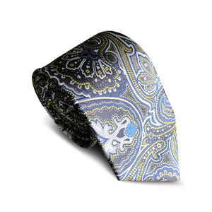 Black Blue Paisley Tie