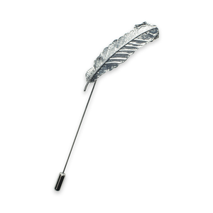 Silver Slim Leaf Lapel Pin