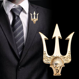 Gold Pitchfork Lapel Pin