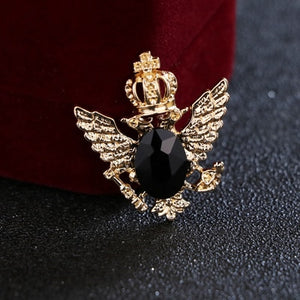 Gold Crown and Wings Lape Pin