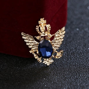 Gold Crown and Wings Lape Pin