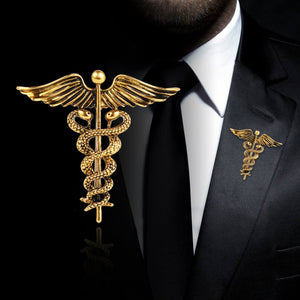 Gold Caduceus Lapel Pin