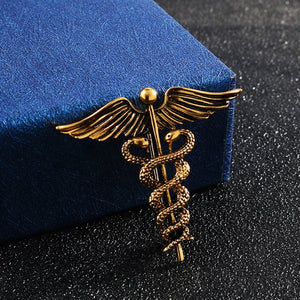 Gold Caduceus Lapel Pin