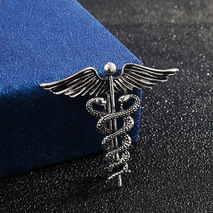 Gold Caduceus Lapel Pin