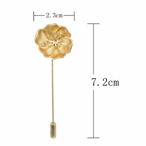 Elegant Gold Flower Lapel Pin