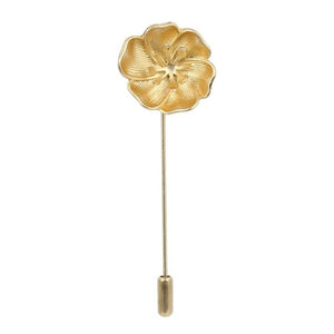 Elegant Gold Flower Lapel Pin