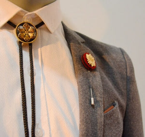 Gold Shield Layered Lapel Pin