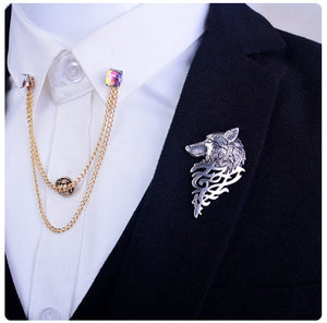 Silver Wolf Elegant Lapel Pin