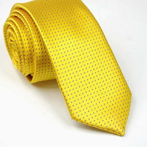 Dot Yellow Gold Solid Silk Ties For Men