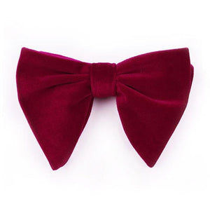 Elegant  Burgundy Velvet Bow Tie