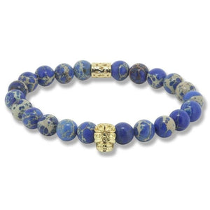 Blue Stone Skull Bracelet