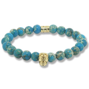 Blue Stone Skull Bracelet