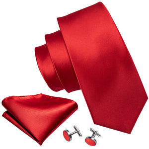 New Wedding Tie Red Solid Fashion