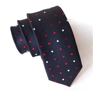 Red & White Dot Silk Men's Tie