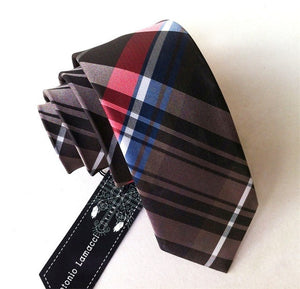 Red & White Dot Silk Men's Tie